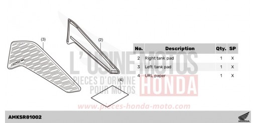 KIT,SIDE TANK PAD CRF1100D3R de 2024